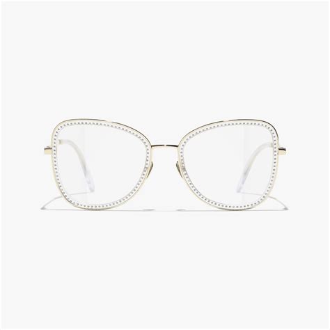 Square Eyeglasses Metal & Strass Gold 